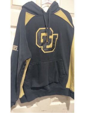 Men's Colosseum Black Gold CU Logo Hoodie M